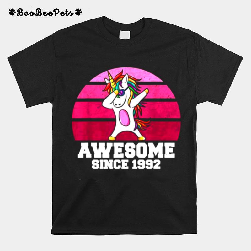 Unicorn Dabbing Awesome Since 1992 Birthday T-Shirt