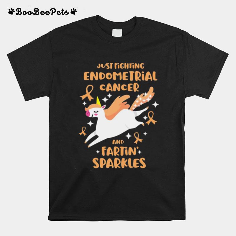 Unicorn Just Fighting Endometrial Cancer And Farting Sparkles T-Shirt