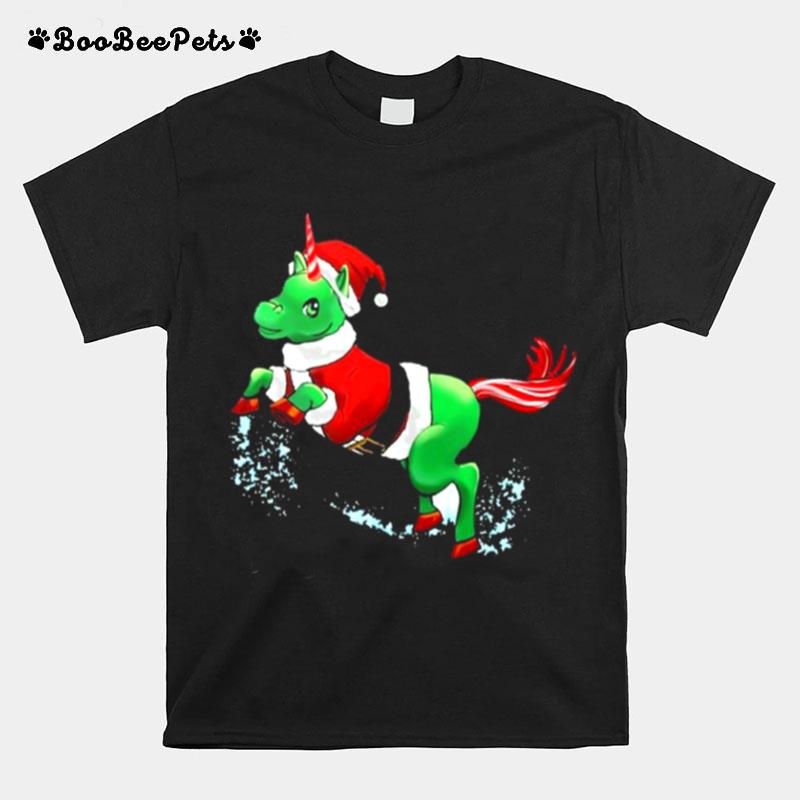 Unicorn Santa Merry Christmas T-Shirt