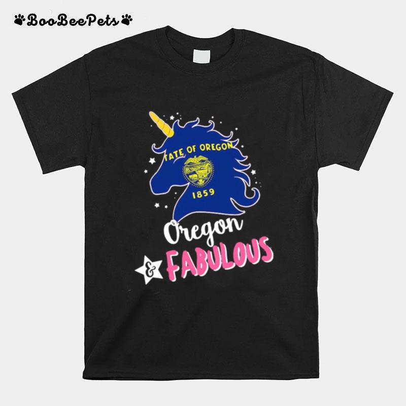 Unicorn State Of Oregon 1859 Oregon Fabulous T-Shirt