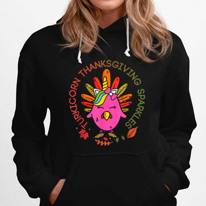 Unicorn Turkey Thanksgiving Sparkles Hoodie