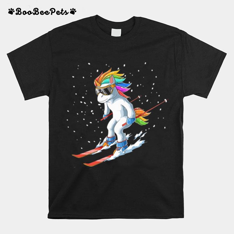 Unicorn Usa Ski Resort 80S Retro T-Shirt