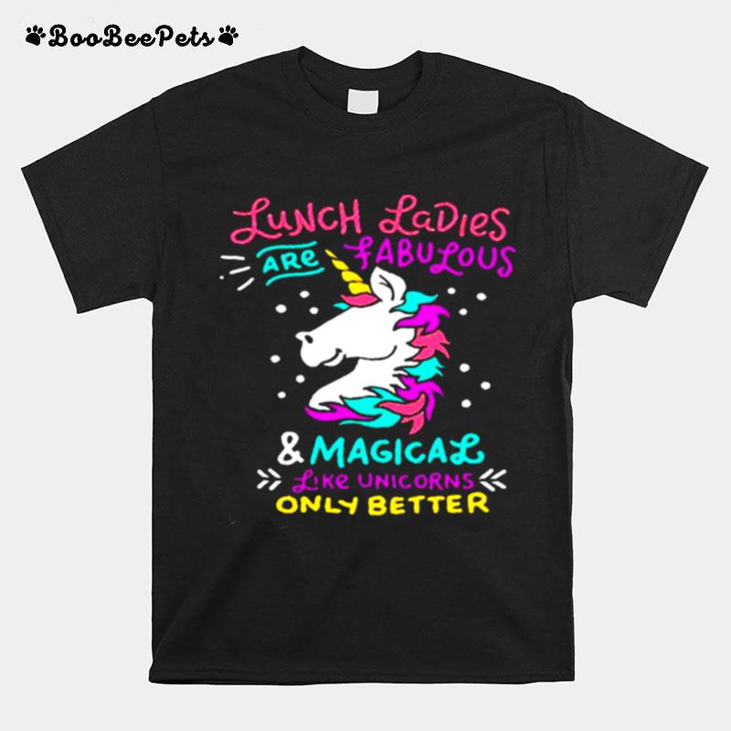 Unicorns Lunch Lady Print I Magical Cafeteria T-Shirt