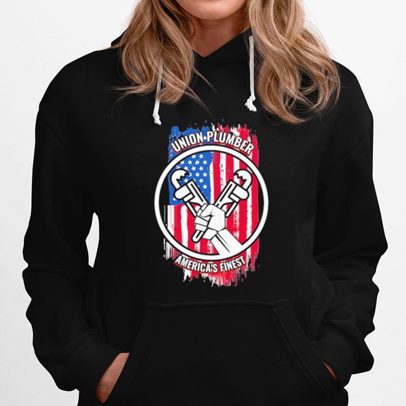 Union Plumber Americas Finest American Flag Hoodie