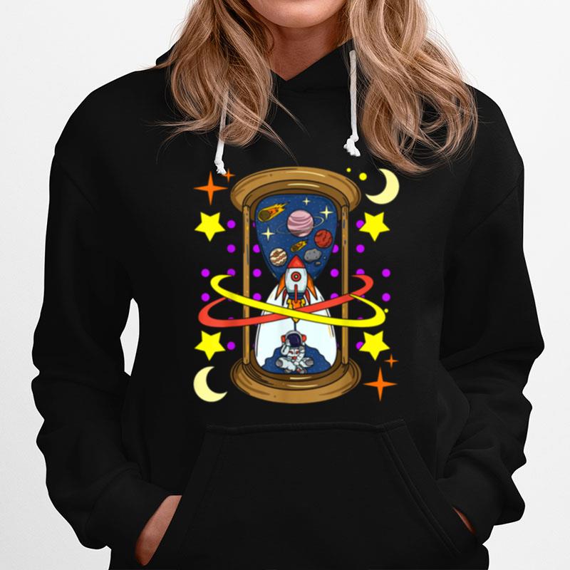 Unique Rocketship Spaceman Galaxy Hourglass Timer In Space Hoodie