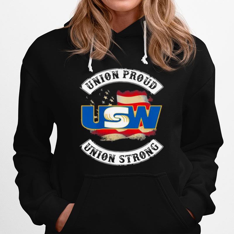 United Steelworkers Union Proud Union Strong American Flag Hoodie