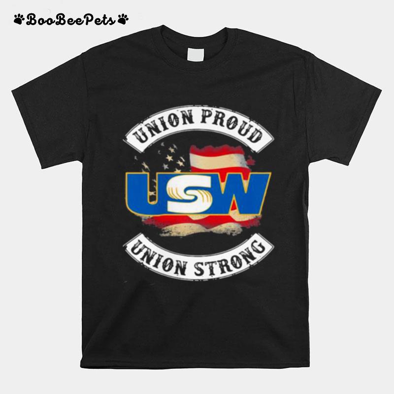 United Steelworkers Union Proud Union Strong American Flag T-Shirt