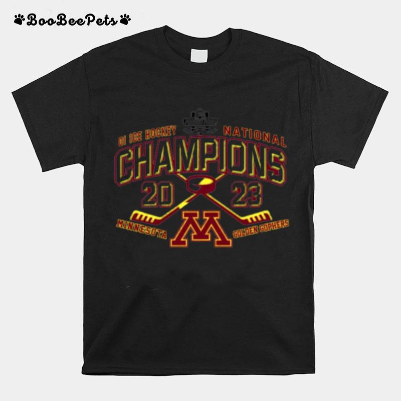 University Of Minnesota 2023 Di Mens Ice Hockey National Champions T-Shirt