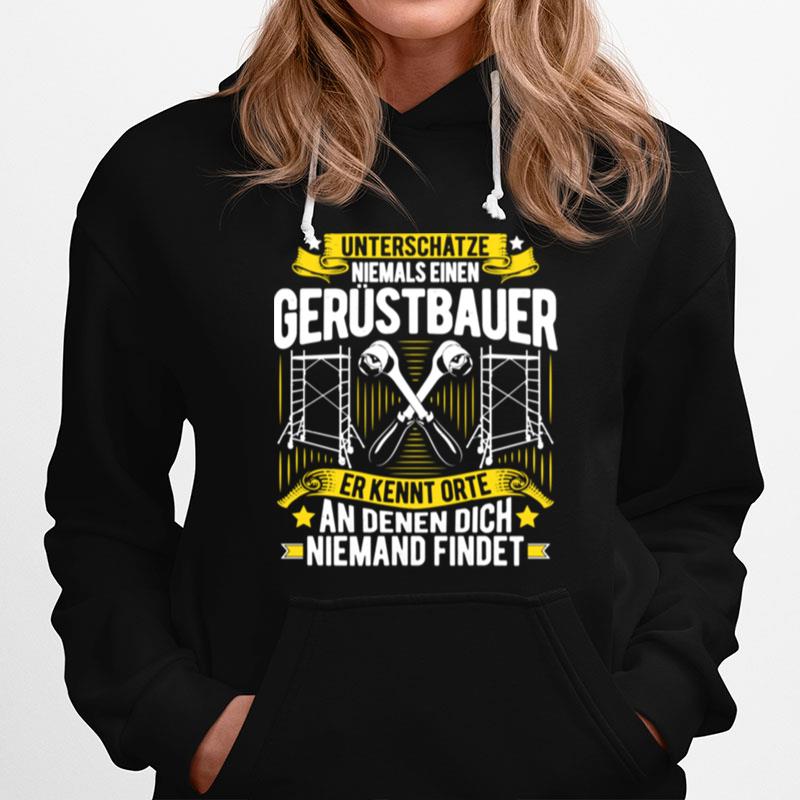 Unterschatze Niemals Einen Gerustbauer Langarmshirt Hoodie