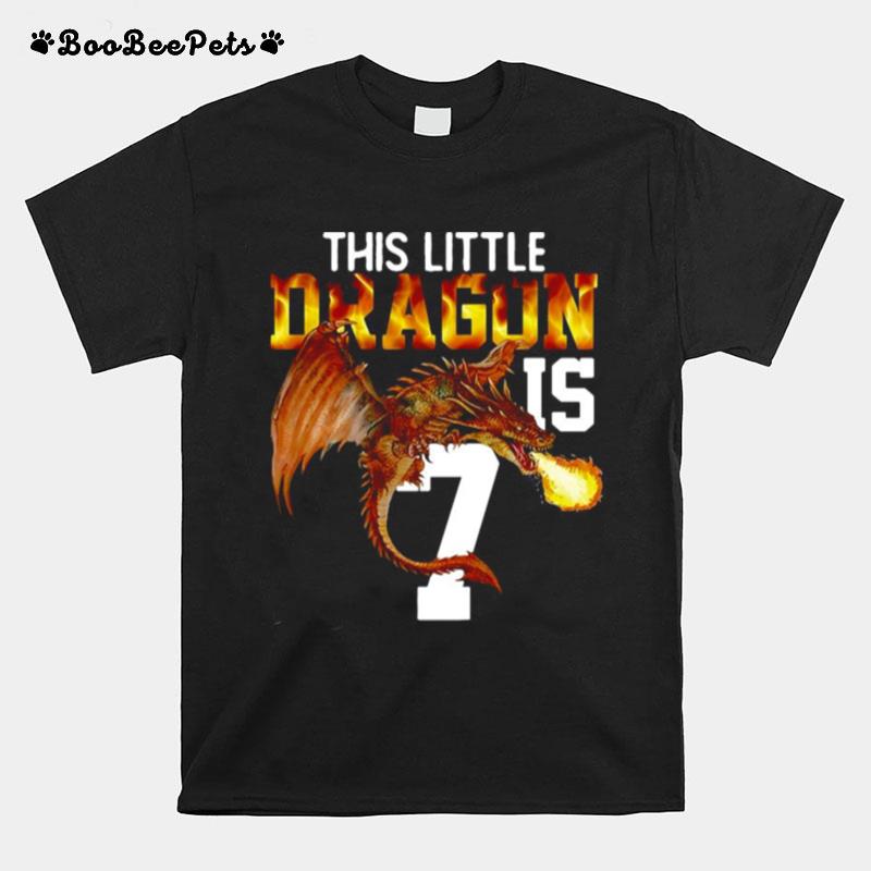 Urning 7 Years Old Birthday Gift Boy Dragon 7Th Birthday Girl T-Shirt