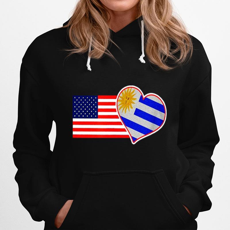 Uruguay And United States Usa Flag Hoodie