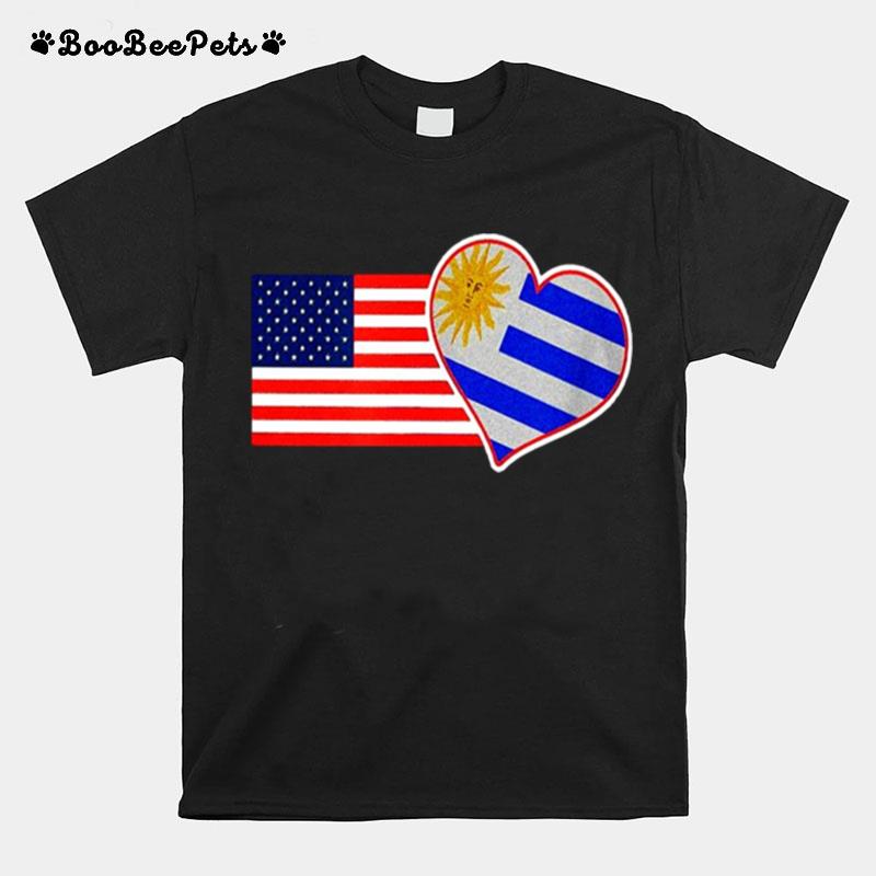 Uruguay And United States Usa Flag T-Shirt