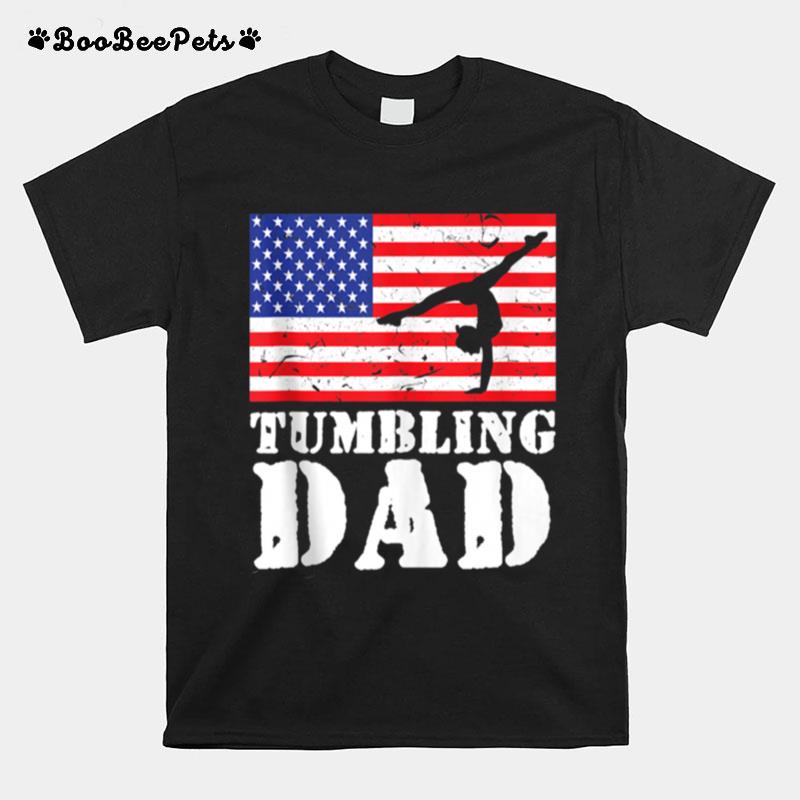 Usa American Distressed Flag Tumbling Dad For Him T-Shirt