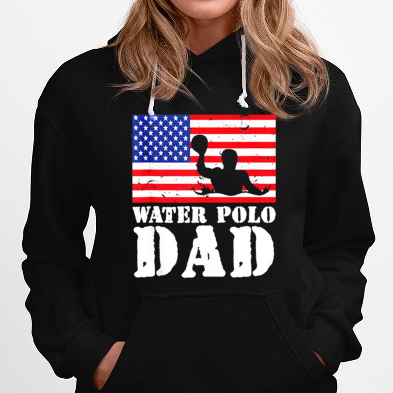 Usa American Distressed Flag Water Polo Dad Hoodie