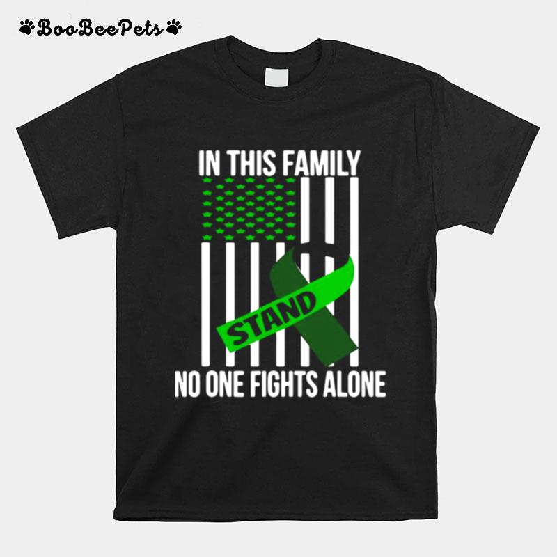 Usa Flag Green Ribbon Brain Injury Awareness T-Shirt