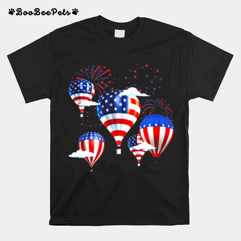 Usa Flag Hot Air Balloons T-Shirt