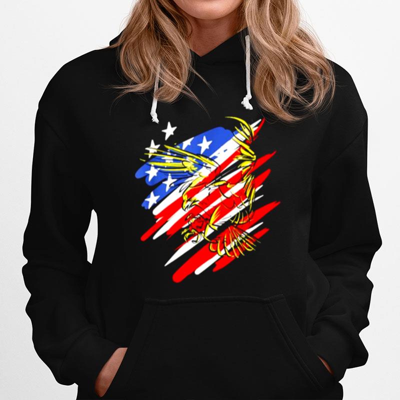 Usa Flag Red White And Blue With Eagle Hoodie
