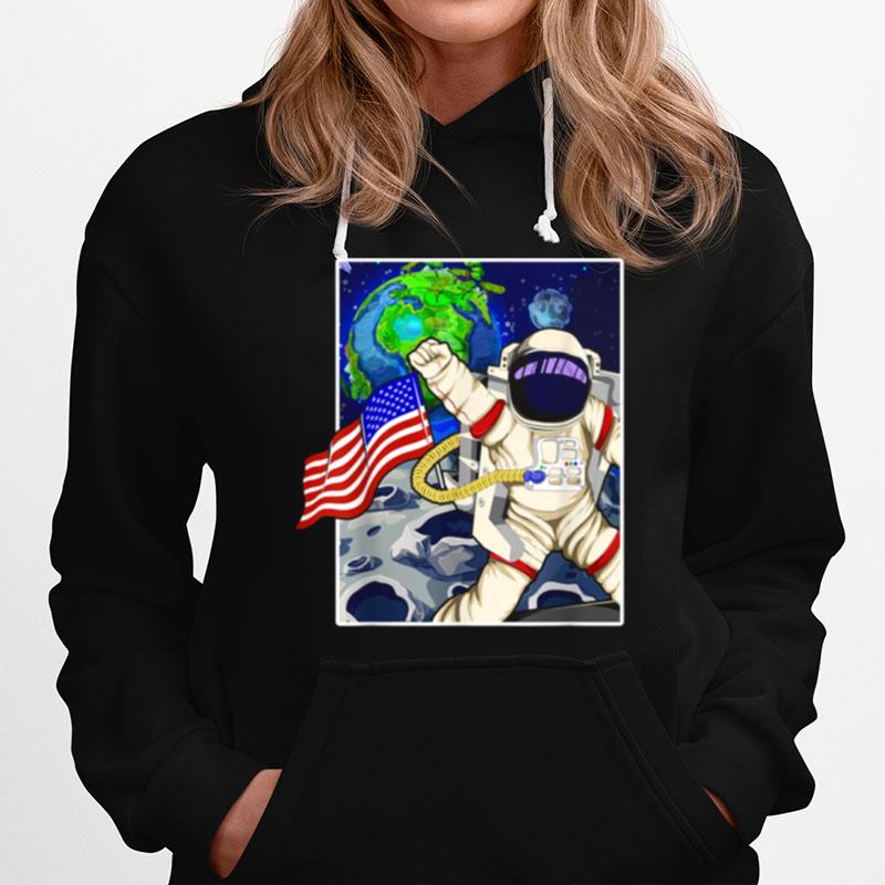 Usa Flagge Planet Mondlandung Space Erde Astronaut Weltall Hoodie