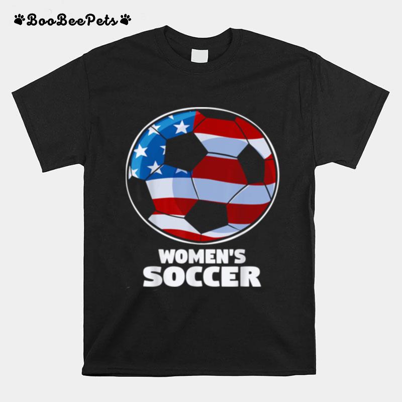 Usa Futbol Soccer Ball American Flag T-Shirt