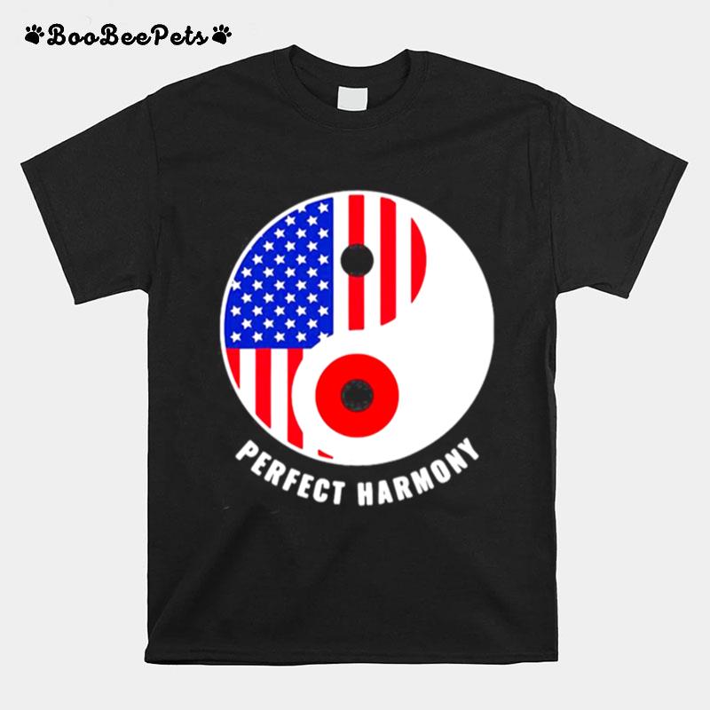 Usa Japan Ying Yang Heritage For Proud Japanese American Flag T-Shirt