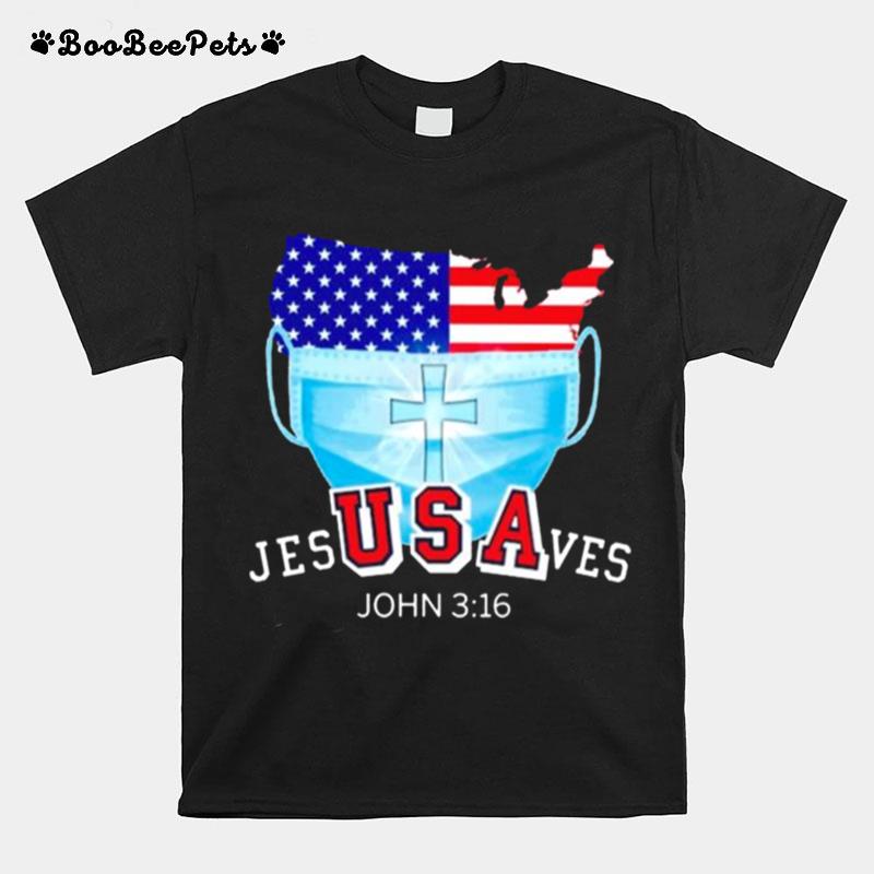 Usa Jesus Saves John 3 16 T-Shirt