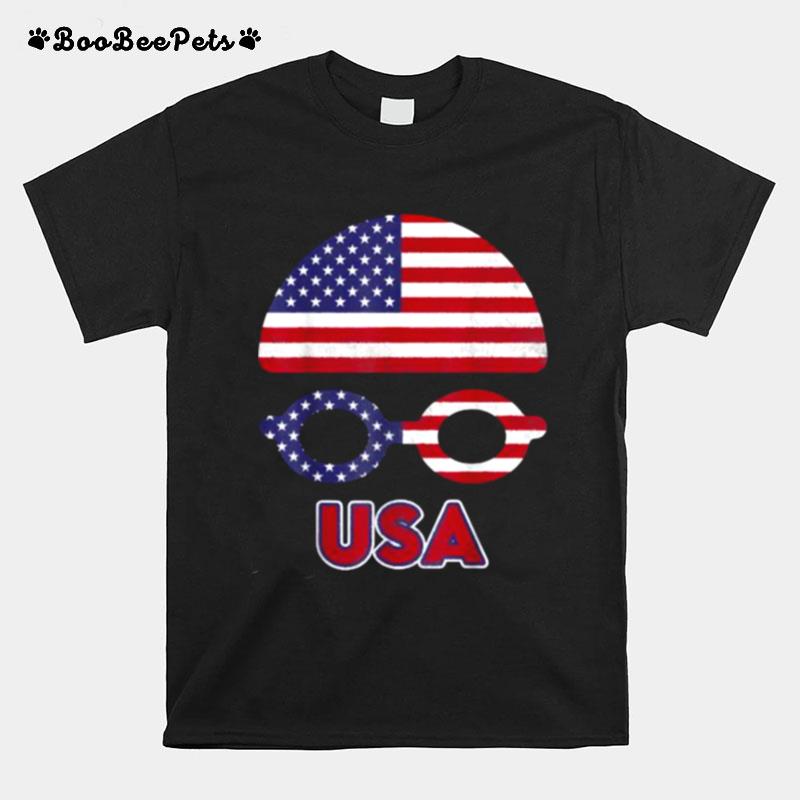Usa Swimming American National Flag Swimming T-Shirt