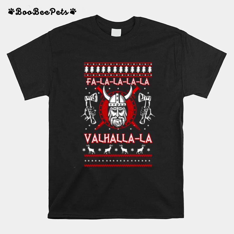 Valhalla Viking Nordic Christmas Knit Pattern T-Shirt