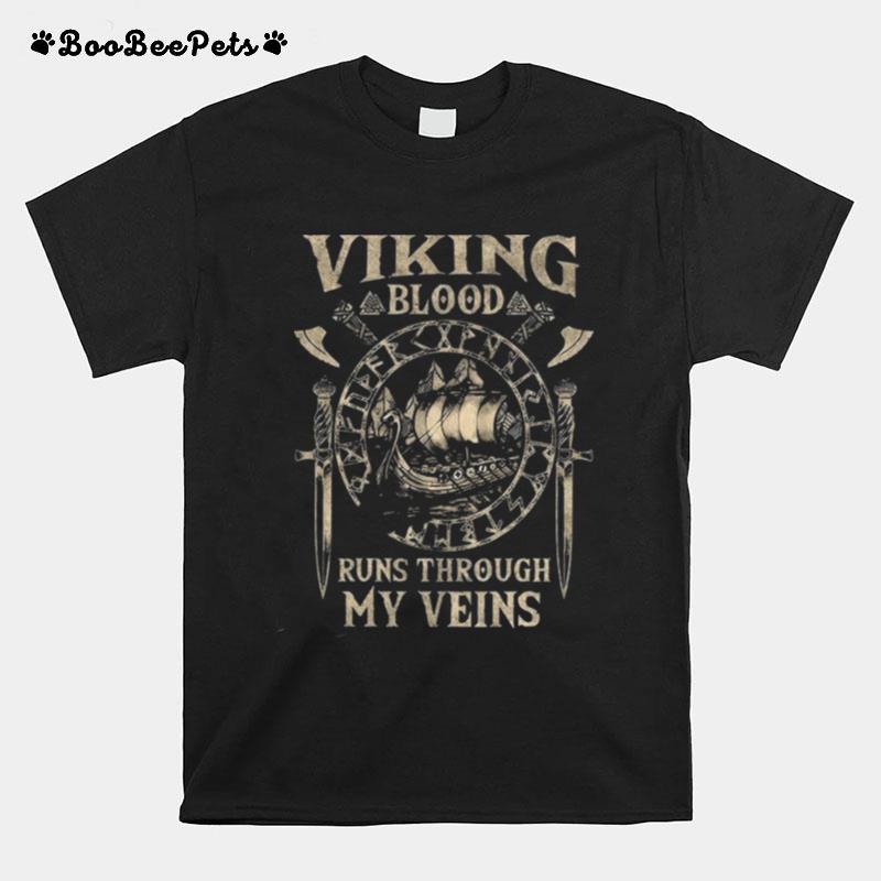 Valknut Viking Blood Runs Through My Veins T-Shirt