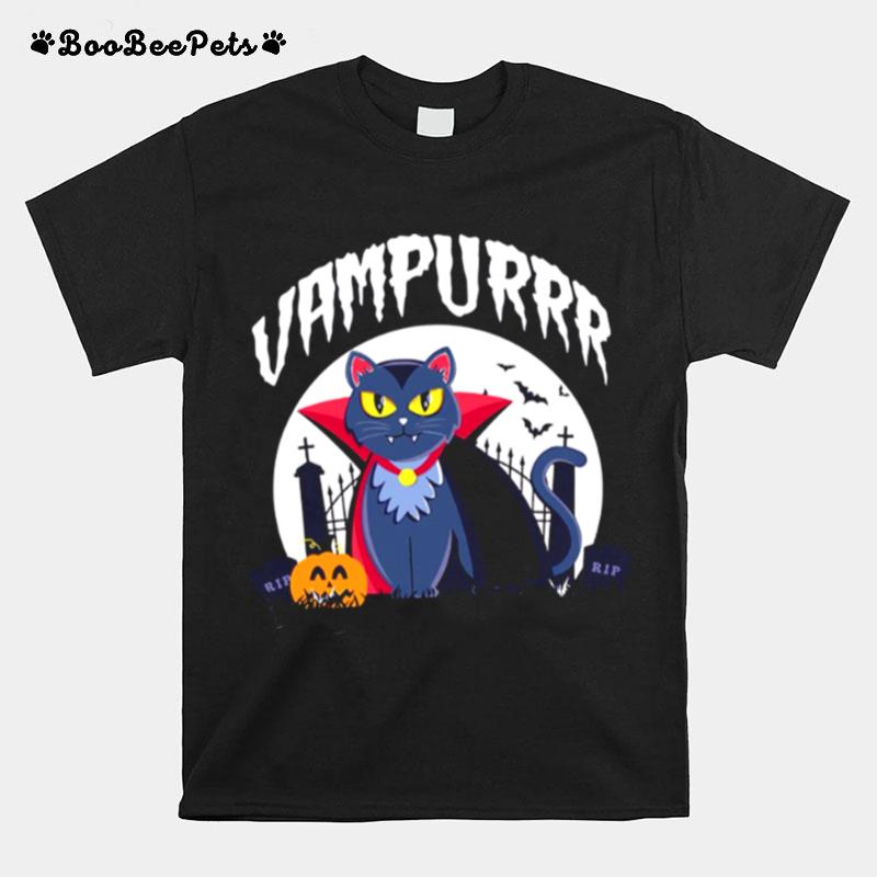 Vampurrr Vampire Cat Black Cat Cat Halloween T-Shirt