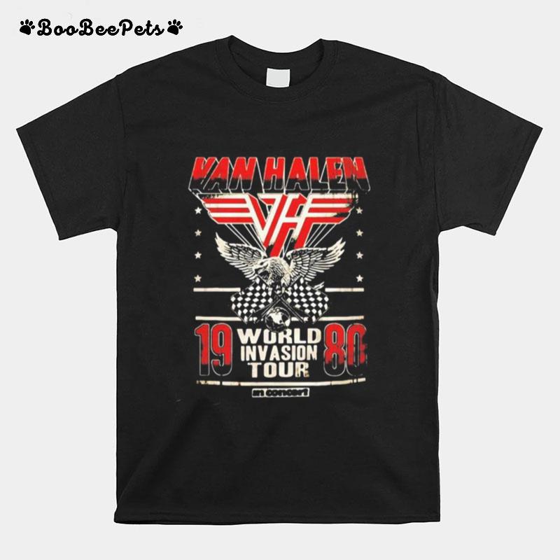 Van Halen 1980 World Invasion Tour Eagles Flag T-Shirt