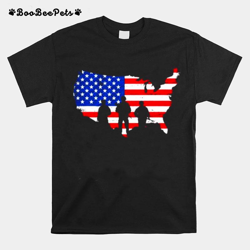 Veterans Day 2022 American Map Flag T-Shirt