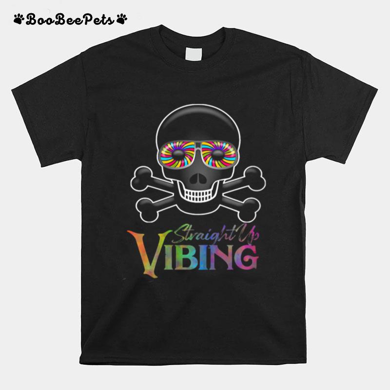 Vibing Meme Psychedelic Skeleton Skull T-Shirt