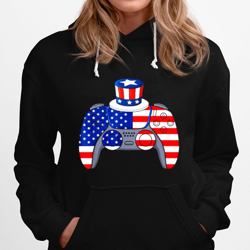 Video Game 4Th Of July Gaming American Flag Hoodie