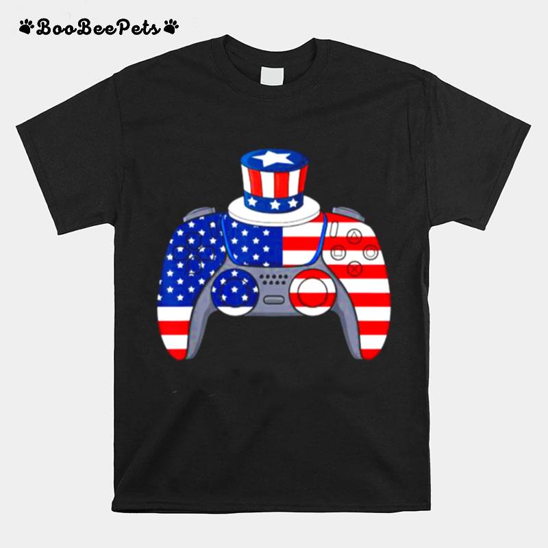 Video Game 4Th Of July Gaming American Flag T-Shirt