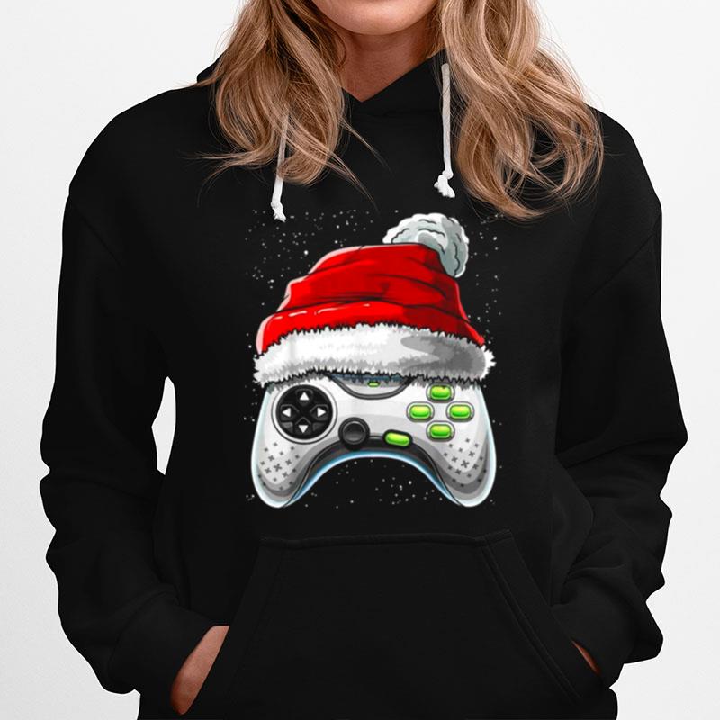 Video Game Controller Santa Hat Christmas Hoodie