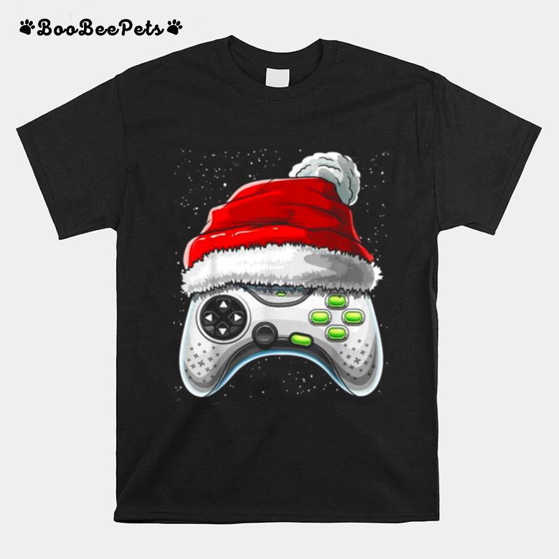 Video Game Controller Santa Hat Christmas T-Shirt