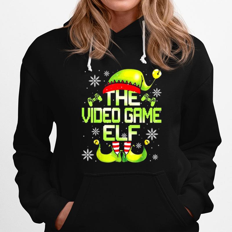 Video Gamer Elf Family Matching Video Games Christmas Pajama Hoodie