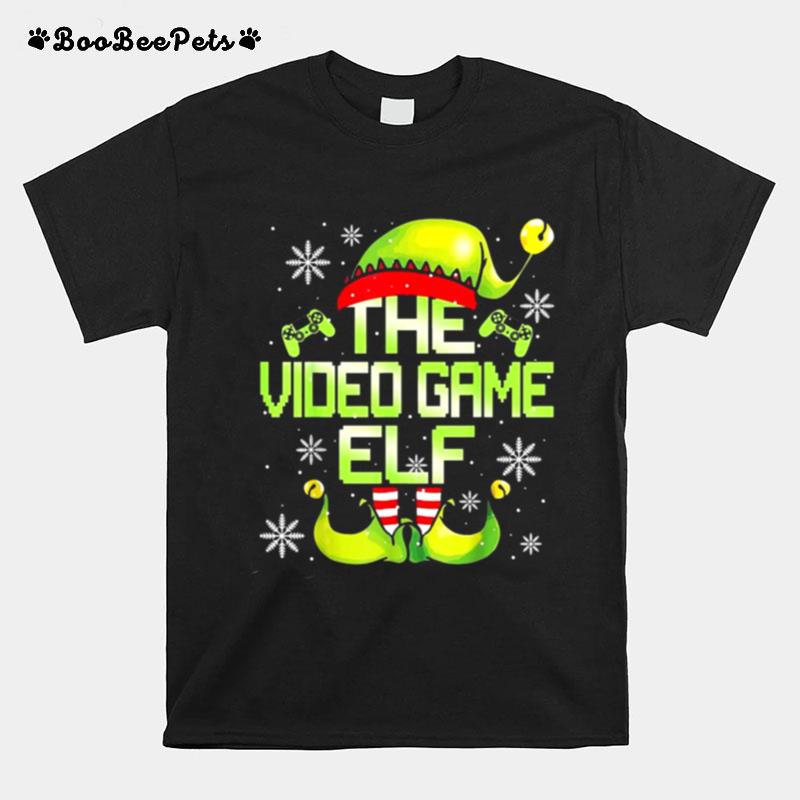 Video Gamer Elf Family Matching Video Games Christmas Pajama T-Shirt