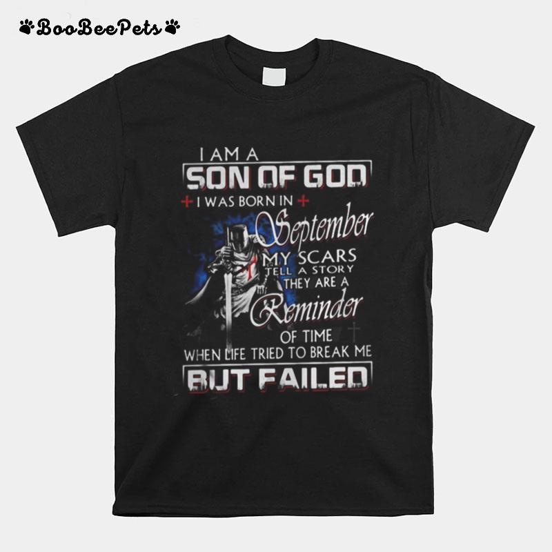 Vikings I Am A Son Of God I Was Born In September My Scars Tell A Story They Are A Reminder Of Time Night T-Shirt