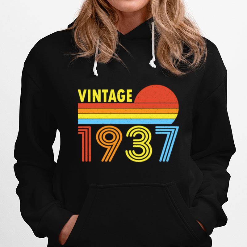 Vintage 1937 Sunset Born Made 1937 Hoodie