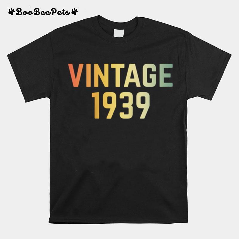 Vintage 1939 82Nd Birthday Retro 82 Years T-Shirt