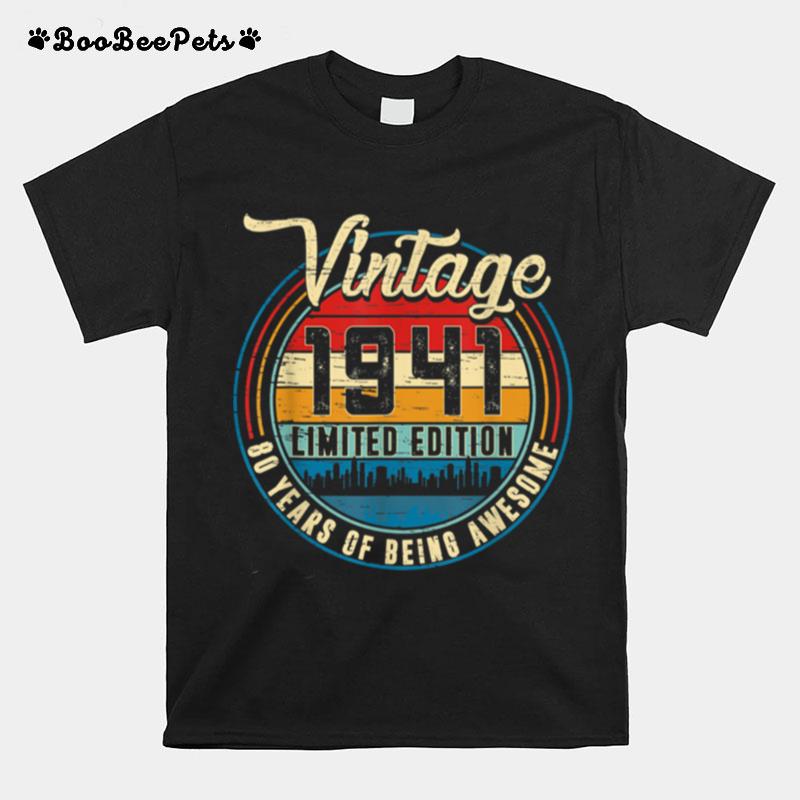Vintage 1941 80Th Birthday 80 Yrs Old T-Shirt