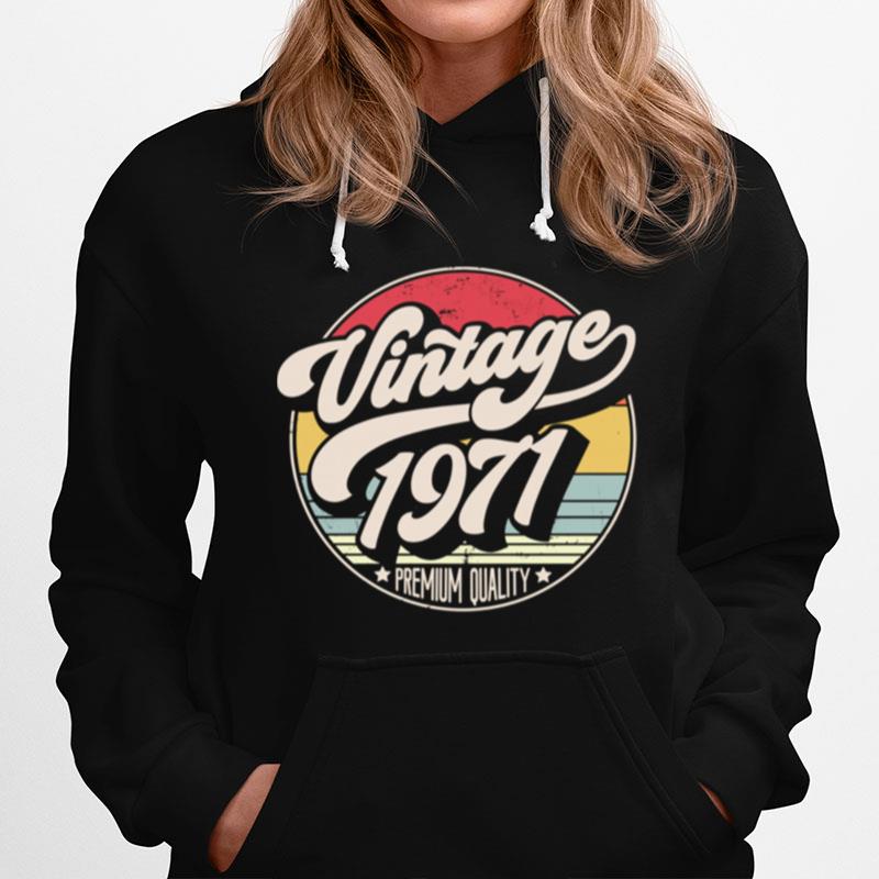 Vintage 1971 50Th Birthday Retro Sunset Style Design Hoodie