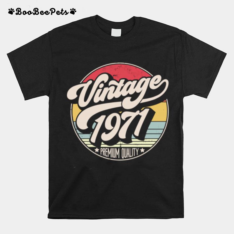 Vintage 1971 50Th Birthday Retro Sunset Style Design T-Shirt