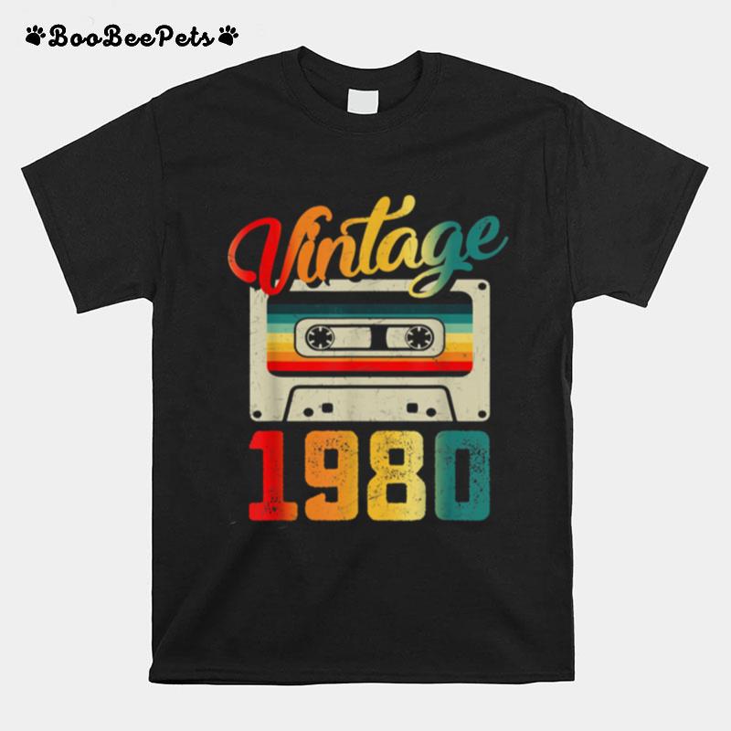 Vintage 1980 Music Cassette Tape 41St Birthday 41 Years Old T-Shirt