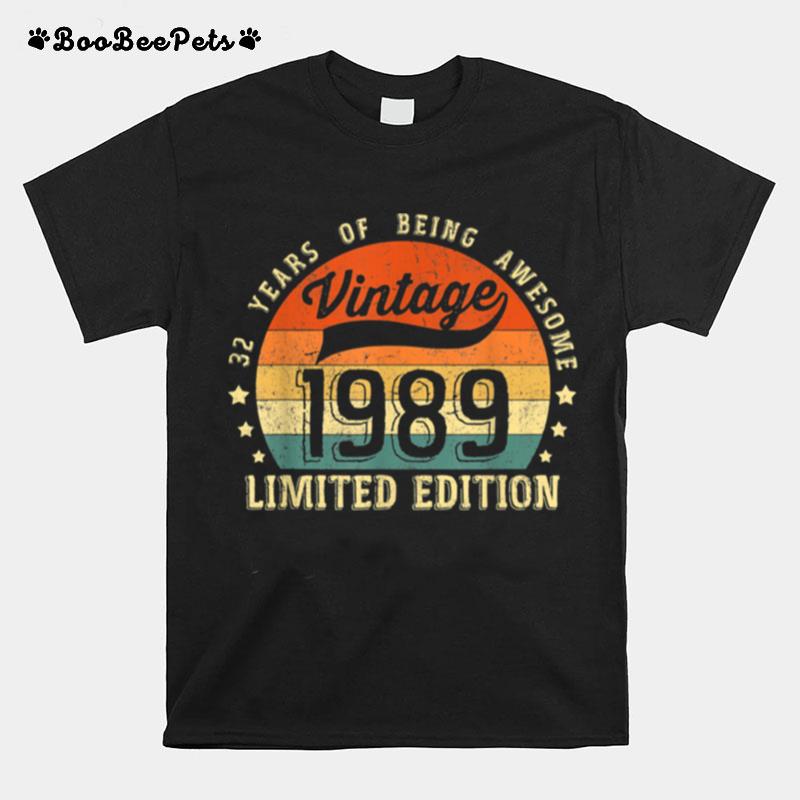 Vintage 1989 32Nd Birthday T-Shirt
