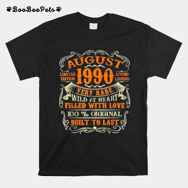 Vintage 1990 August 30 Years Old 30Th Birthday Classic T-Shirt