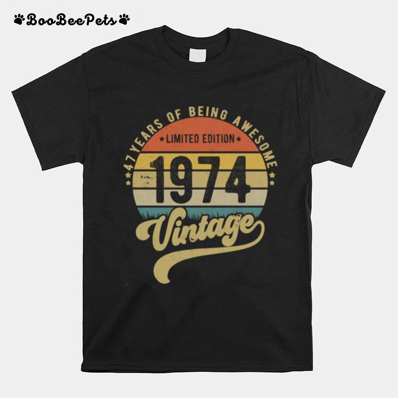 Vintage 47Th Birthday 1974 47 Years T-Shirt