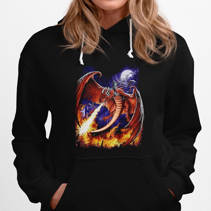 Vintage 90S Liquid Blue Dragon Hoodie