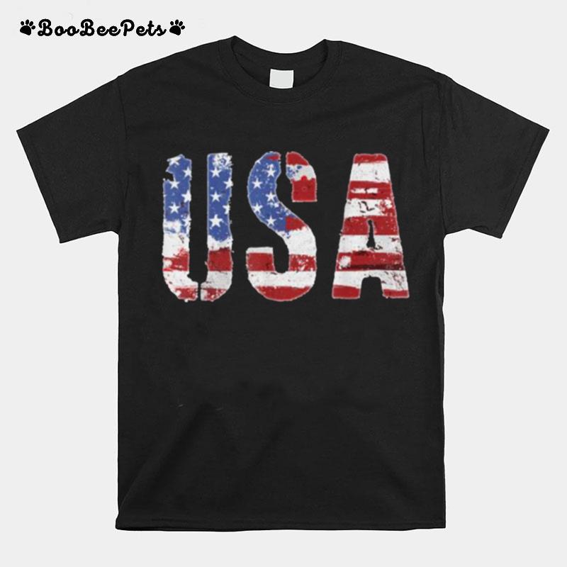 Vintage American Flag Usa 4Th Of July T-Shirt